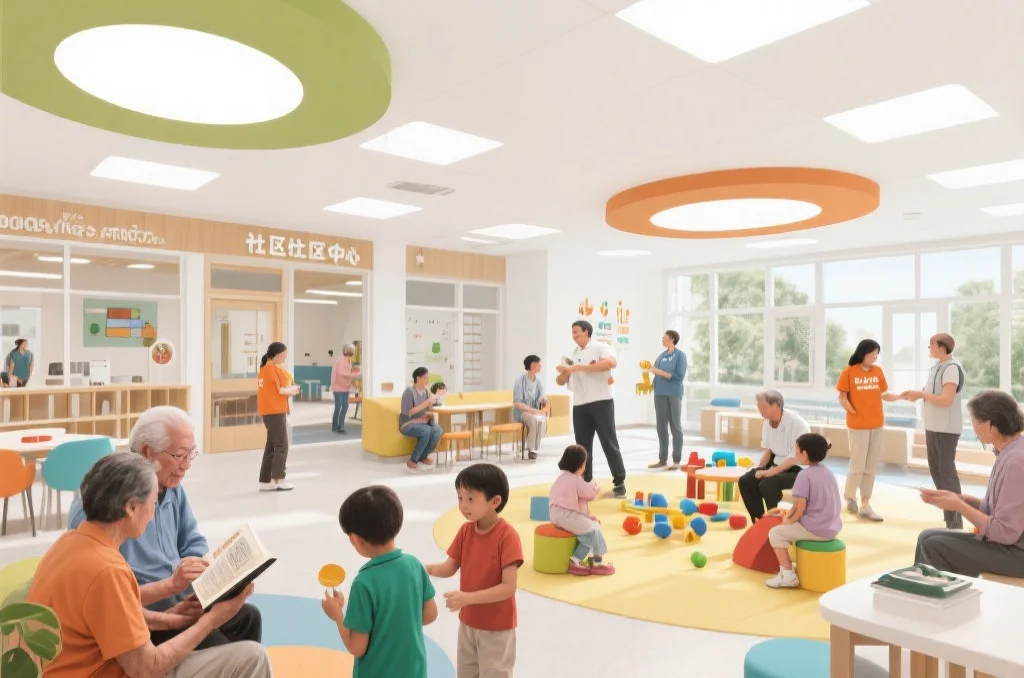 现代社区中心中的公益活动